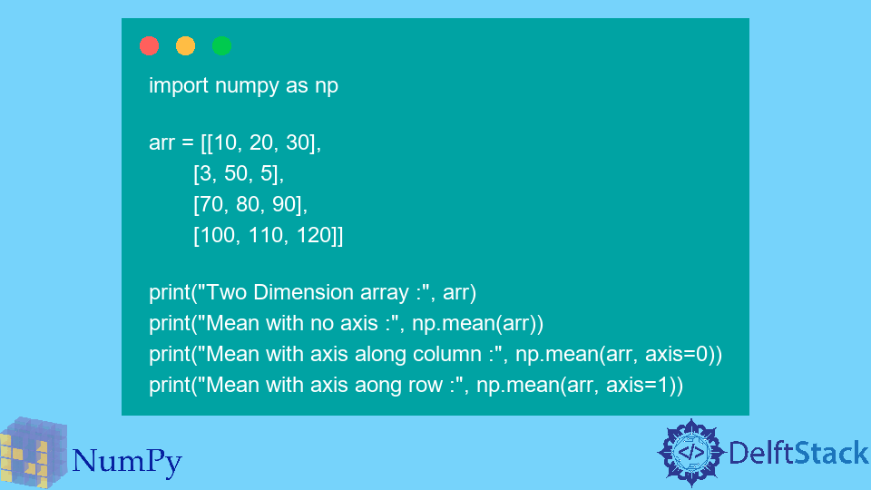 Python Numpy.mean() - Media aritmética