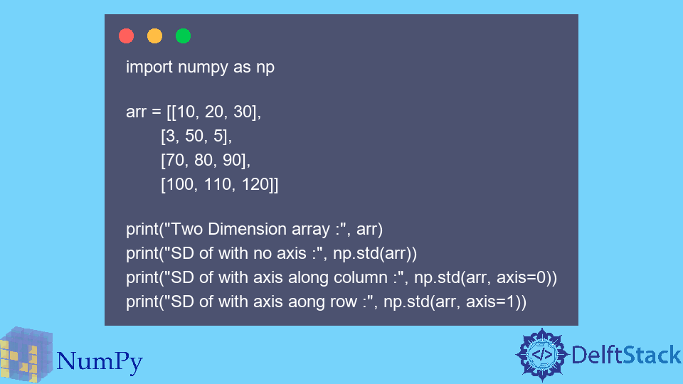 Python Numpy.std() - Funzione di deviazione standard