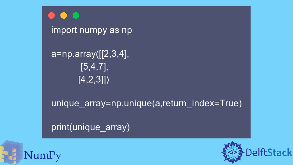 Fonction Python numpy.unique()