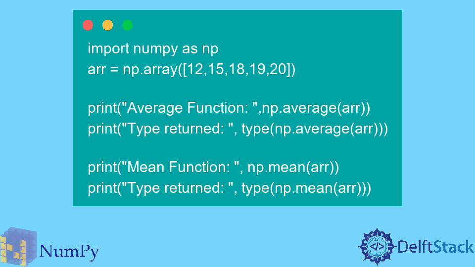 NumPy mean() vs average()