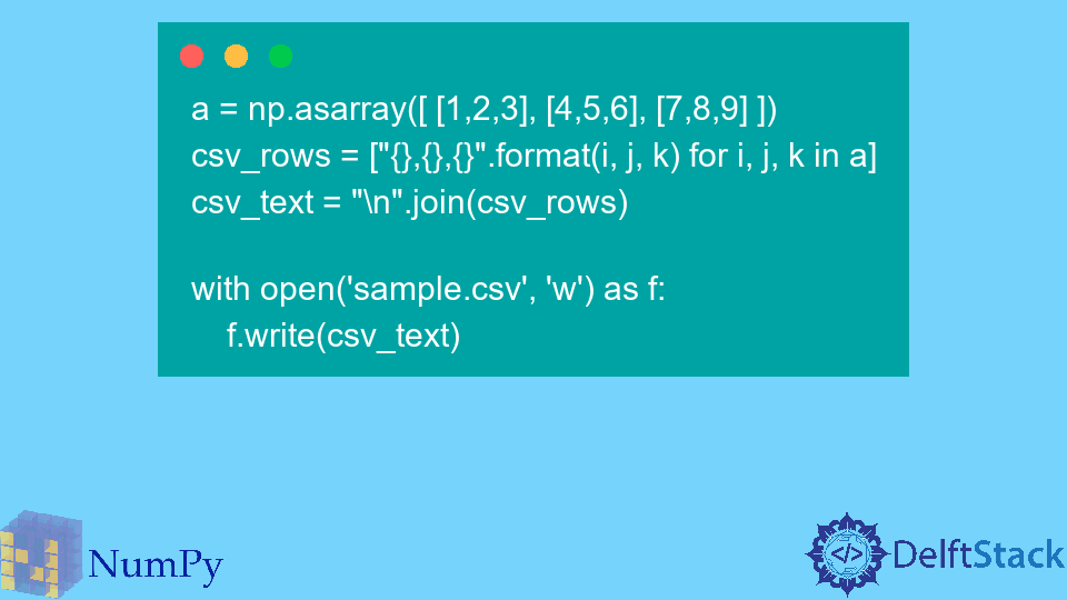 Write NumPy Array to CSV in Python