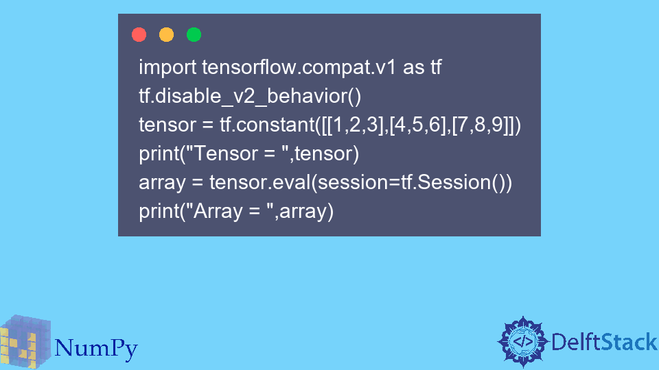 Konvertieren den Tensor in ein NumPy-Array in Python