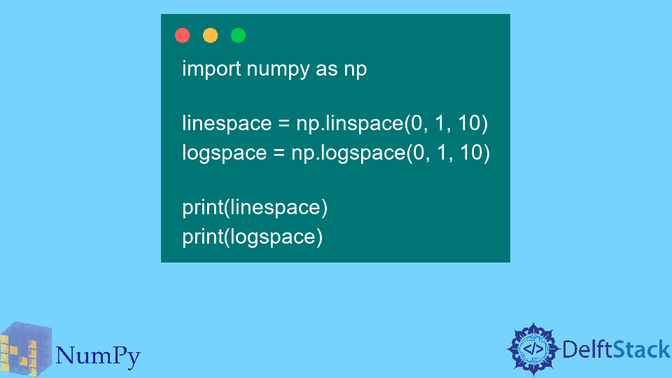 Функция NumPy logspace()