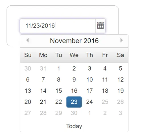 Datepicker utilisant Essential JS pour la bibliothèque PHP