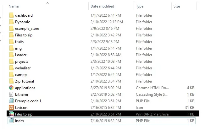 Files to zip image