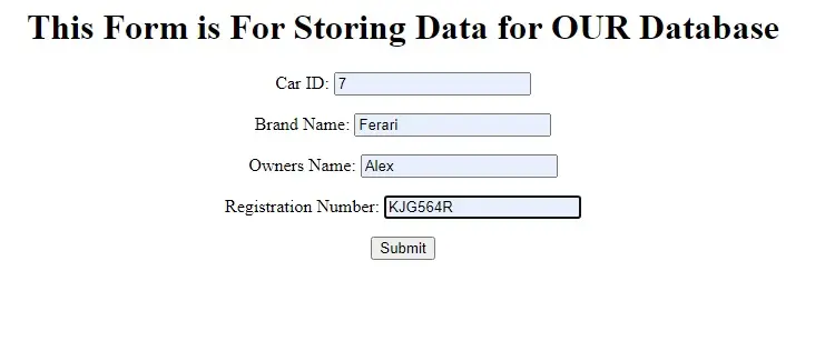 Filled In Form