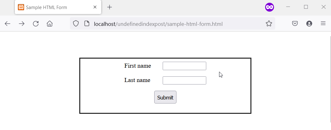 Filling one input field in the HTML form