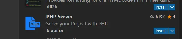 Extensión del servidor PHP