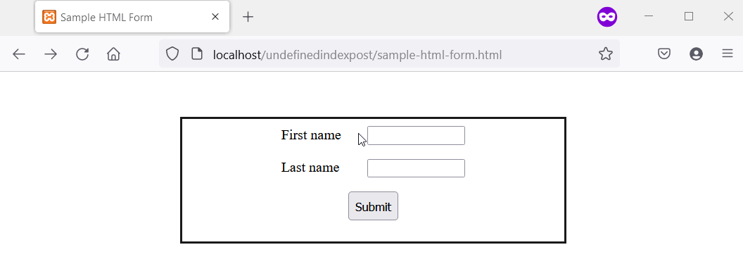 Submitting a form with empty details