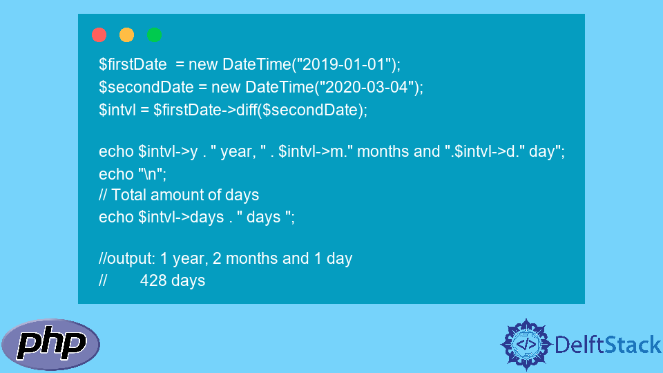 PHP を使用して 2つの日付の差を計算する方法