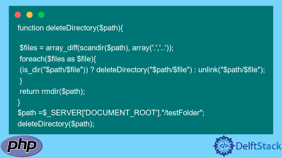 Delete Directory in PHP