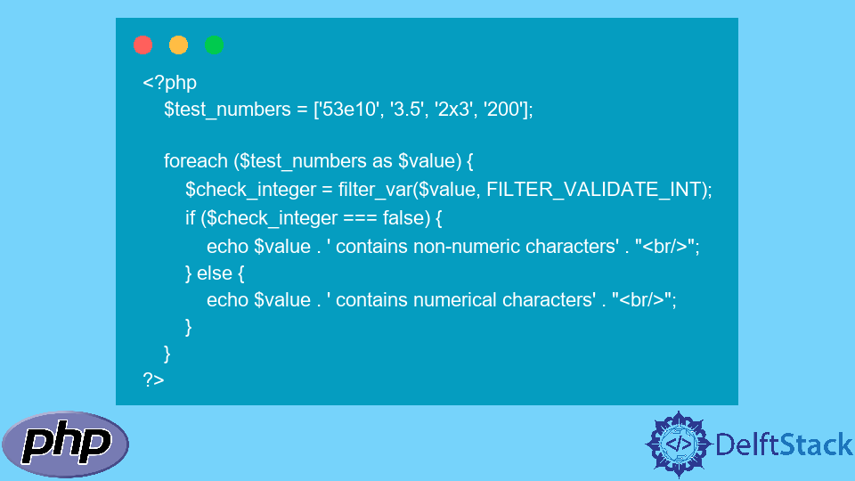 Check for Numerical Characters in PHP