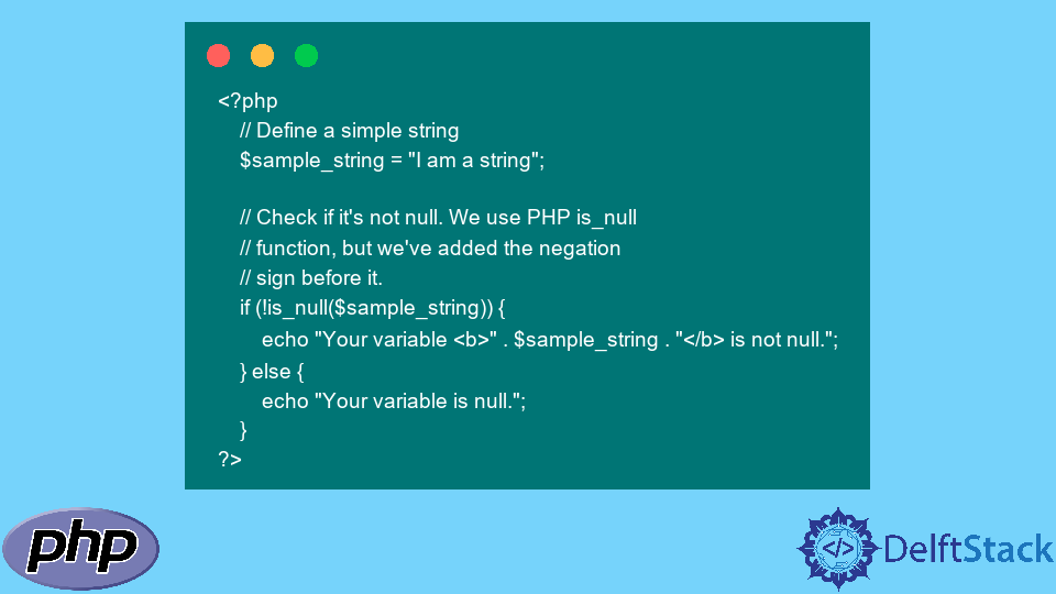 Syntaxe pour vérifier non nul et une chaîne vide en PHP