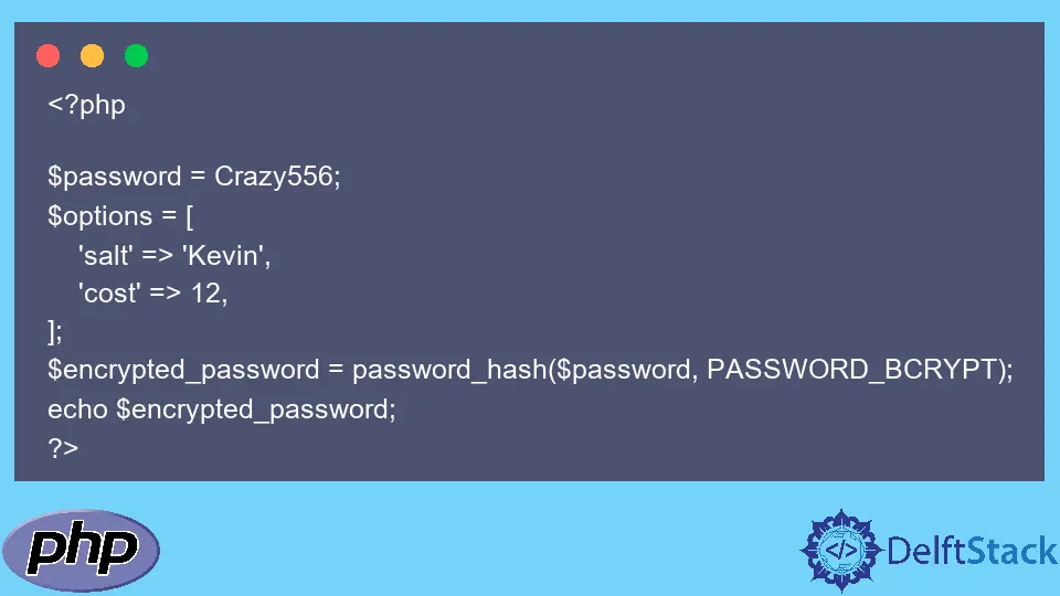 Hash und Verifizierung von Passwörtern mit der Php_hash Methode