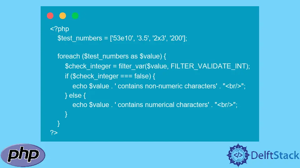 How to Check for Numerical Characters in PHP
