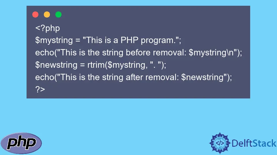 Rimuovi l'ultimo carattere da una stringa in PHP