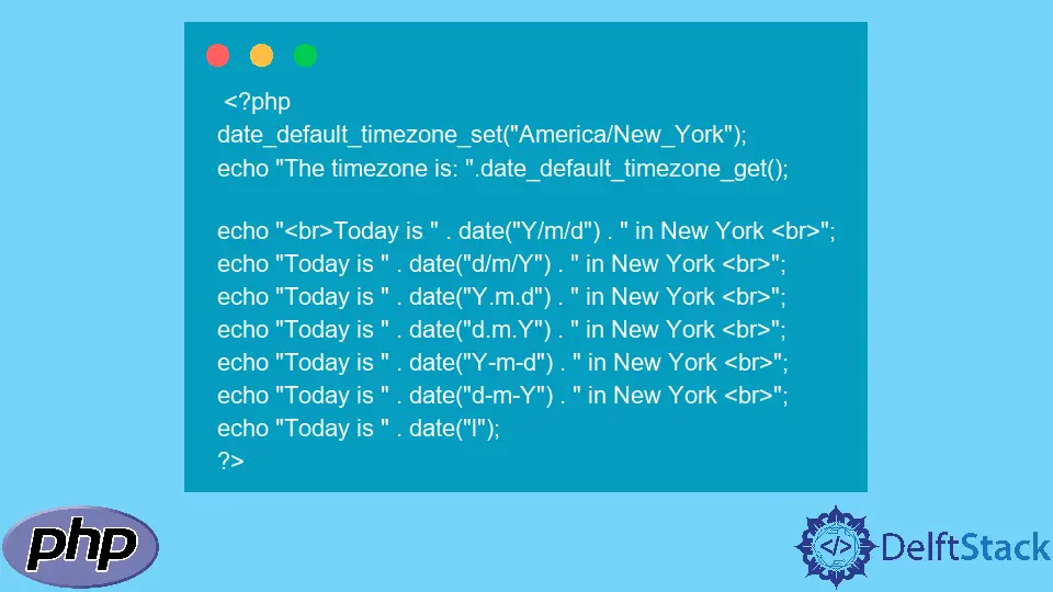 New Yorker Zeitzone in PHP