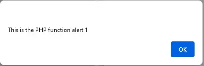 PHP Function Alert Message