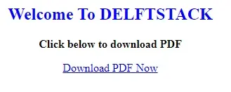 download a PDF file locally with a HTML link