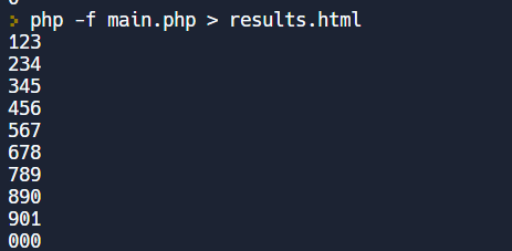 ターミナルから html ファイルに結果をエクスポートします