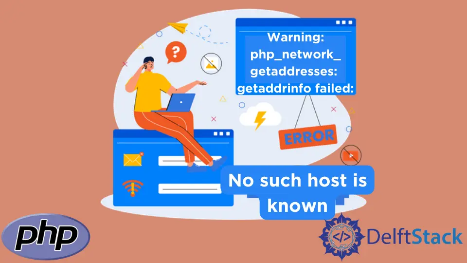 Advertencia: Php_network_getaddresses: Getaddrinfo falló: no se conoce tal host