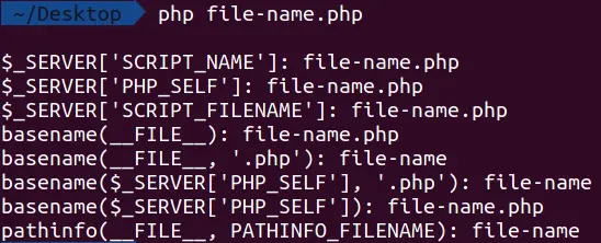 Holen Sie sich den aktuellen Skriptdateinamen in PHP
