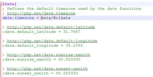 PHP Set Timezone