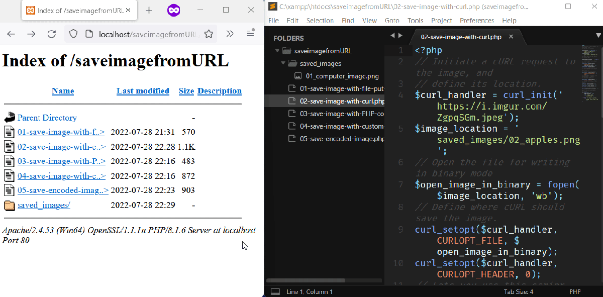 Save Image From URL Using cURL