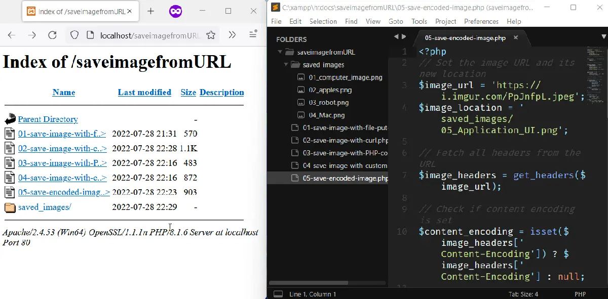 Speichern Sie ein Bild mit Gzip-Komprimierung