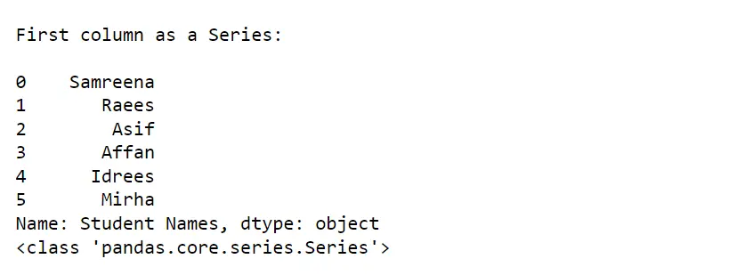 將 Pandas DataFrame 的第一列轉換為系列