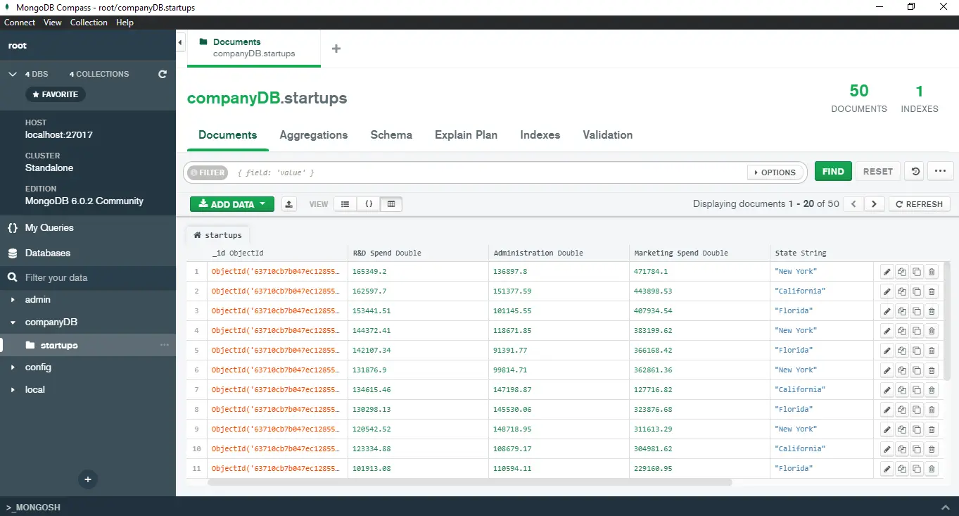 Fügen Sie den Pandas-Datenrahmen mit PyMongo in MongoDB ein