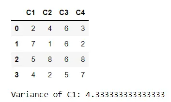 Single Column Variance