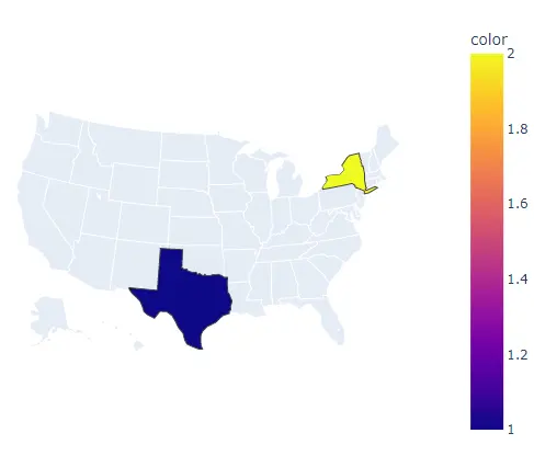 choropleth map of USA