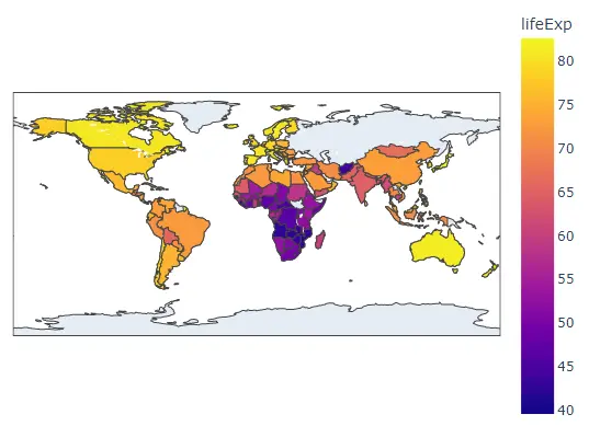 choropleth map of data frame