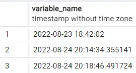 CURRENT_TIMESTAMP sin zona horaria 2