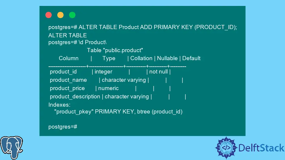 존재하지 않는 경우에만 PostgreSQL 테이블에 기본 키 추가