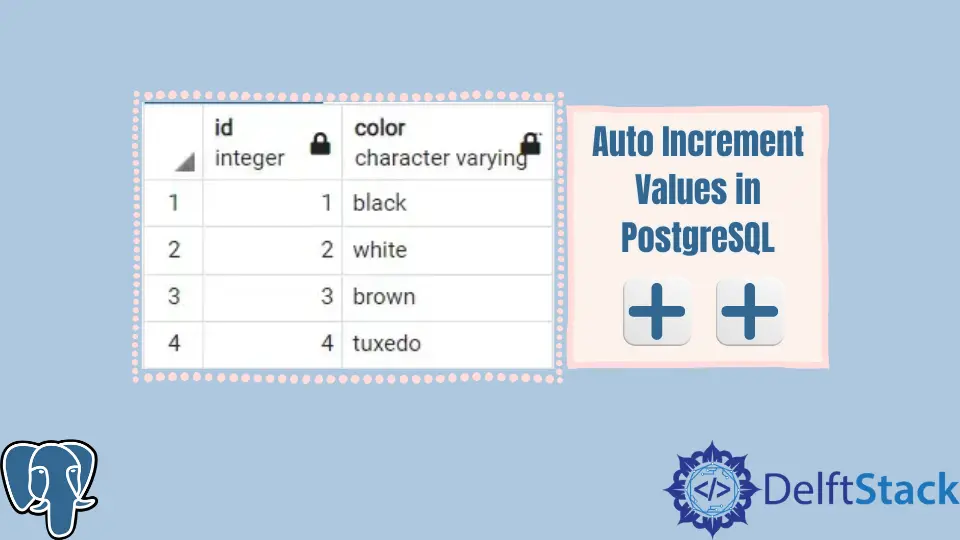Auto Increment Values in PostgreSQL
