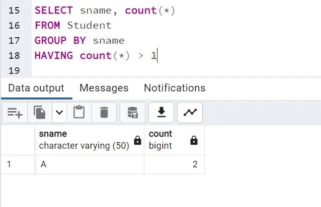 PostgreSQL Find Duplicates - Query 1