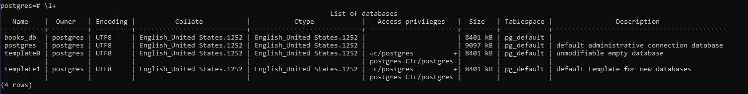 Tamaño de la base de datos