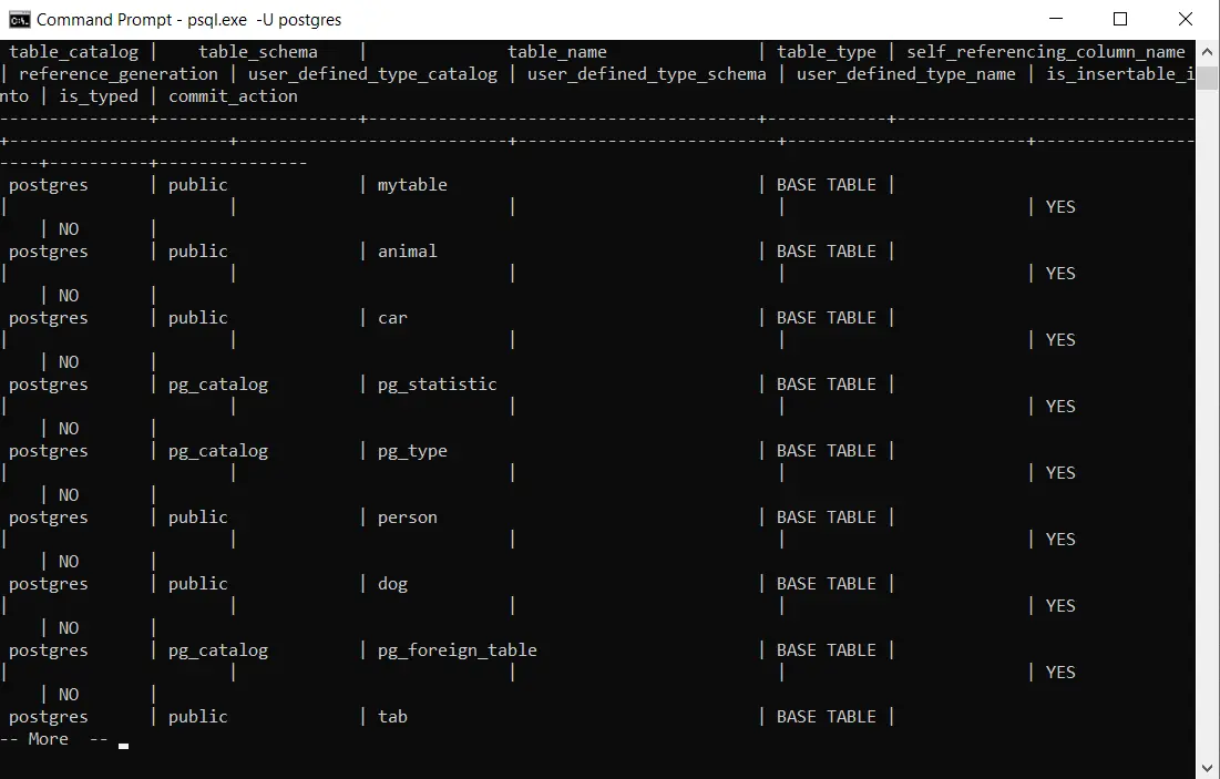 Run query in PSQL