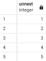 postresql で unnest - 出力 1