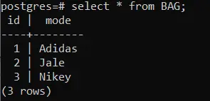 view data table in database