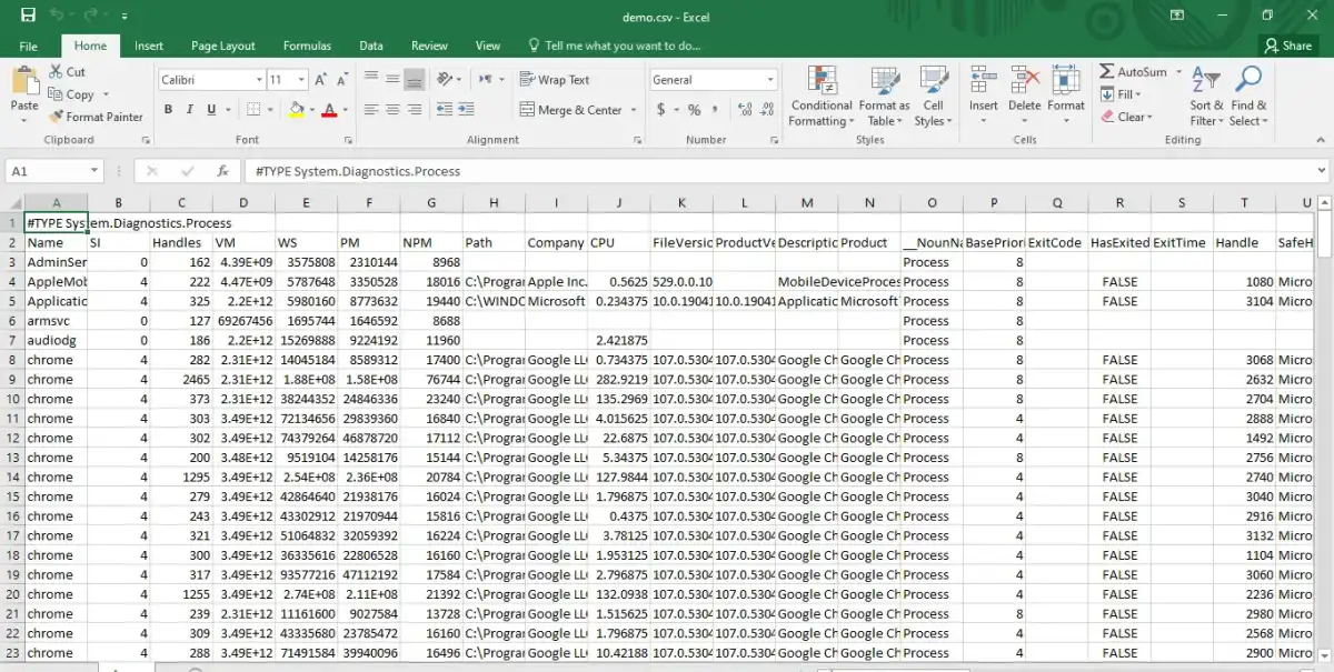 PowerShell para cada exportación-CSV