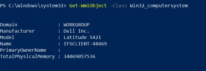 Obtener WmiObject -Clase