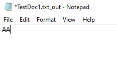 Output file after the command