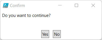 PromptForChoice confirmation prompt in powershell