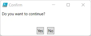PromptForChoice confirmação de prompt no powershell
