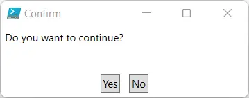 Solicitud de confirmación de PromptForChoice en powershell