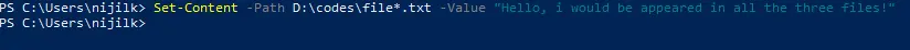 Use Set-Content Cmdlet to Replace the Text Content in Multiple Files Command