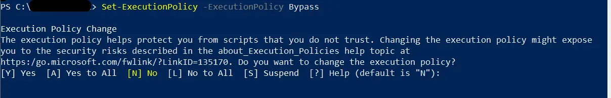 Política de Bypass de PowerShell